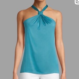 NEW! White House Black Market Teal Satin Blouse